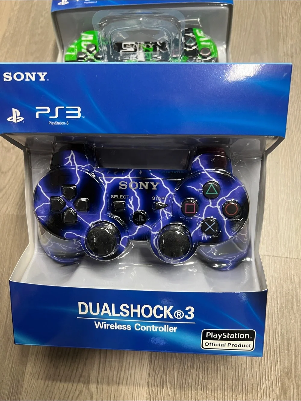 PS3 DualShock 3 Wireless Controller - Blue with Lightning Accents